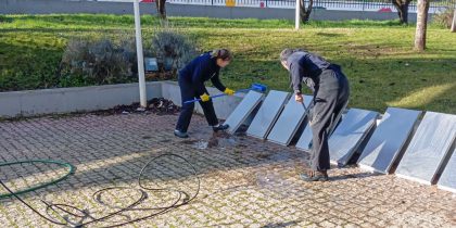 Manutenção de condutas e tubagens na escola e Pavilhão de Eventos